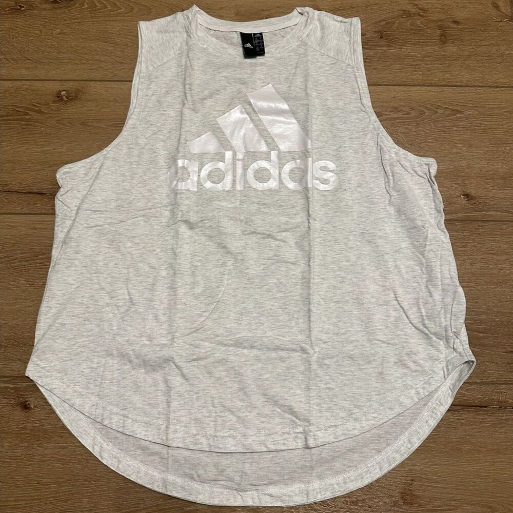 Women's Adidas Tank Top Light Gray Size XL GUC!